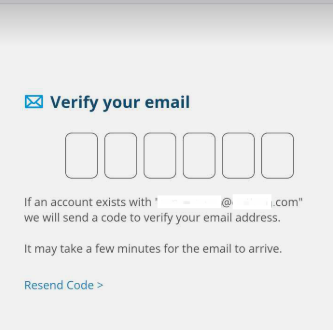 forgot password code screen