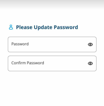 Please update password screen