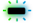 Blinking blue and green LED icon