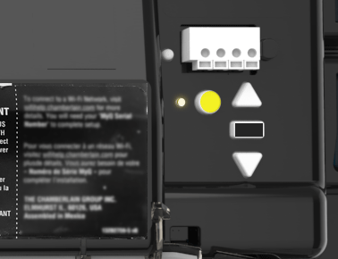 Close-up example of a blinking LED indicator