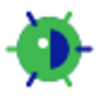 Blinking blue and green LED icon